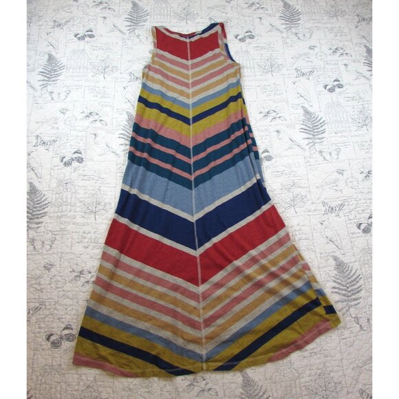 EUC Anthropologie Saturday Sunday 100% cotton Rainbow Chevron Midi Dress Size XS - Picture 11 of 11